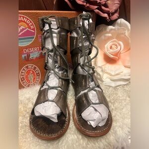 Freebird by Steven Caesar Women's Gladiator Sandals Gray Size 9